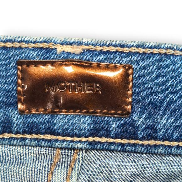 Mother Stunner Ankle Fray Denim Jeans High Rise Button Fly Raw Hem Old Money 24 - Picture 6 of 13